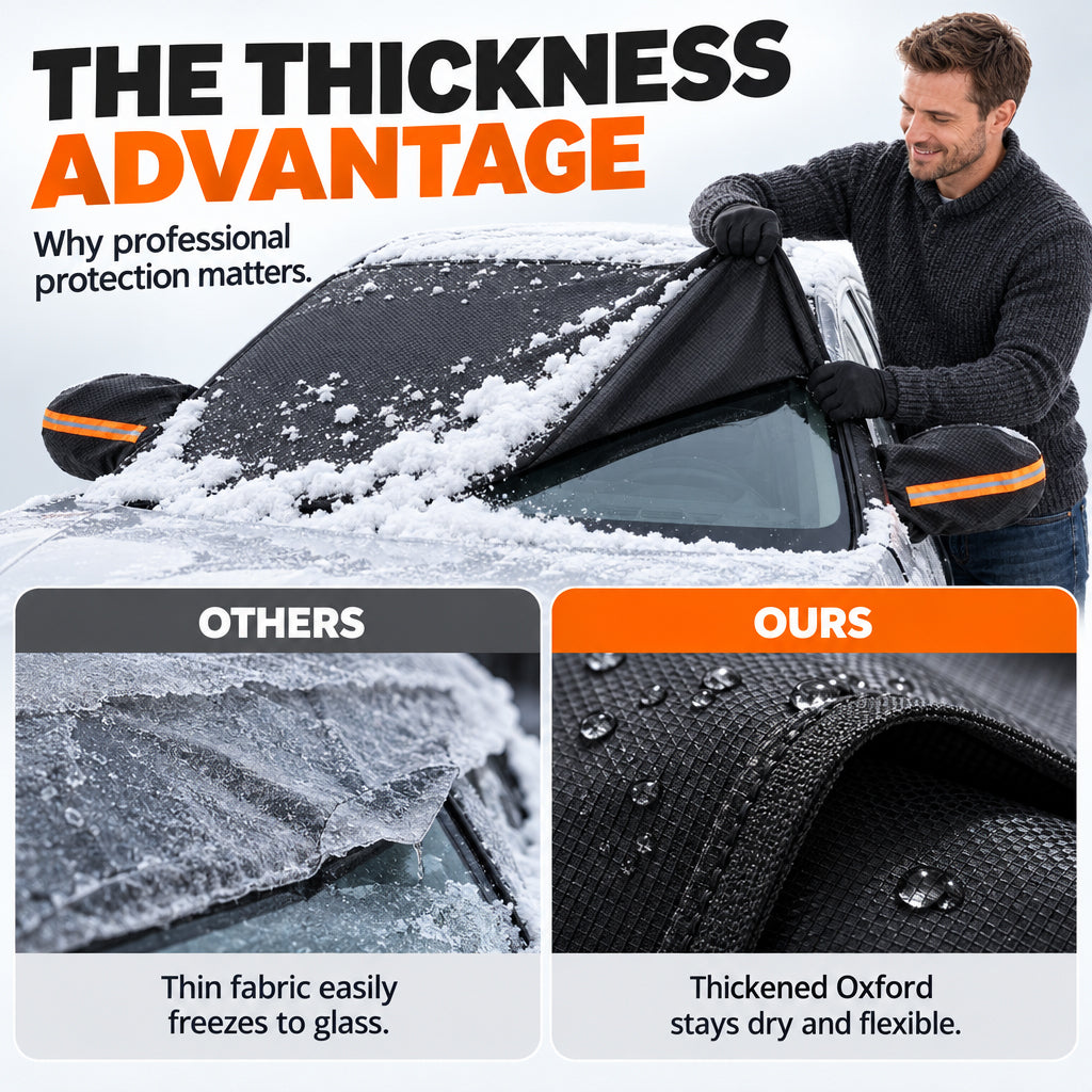 ❄️  Careluxpro Oxford Windshield & Mirror Cover – Magnetic Edges & Secure Straps for Snow, Frost & Sun Protection 🚗☀️