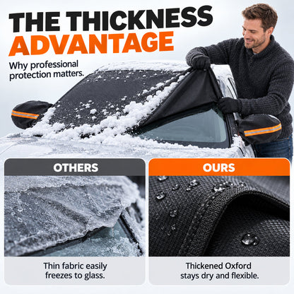 ❄️  Careluxpro Oxford Windshield & Mirror Cover – Magnetic Edges & Secure Straps for Snow, Frost & Sun Protection 🚗☀️