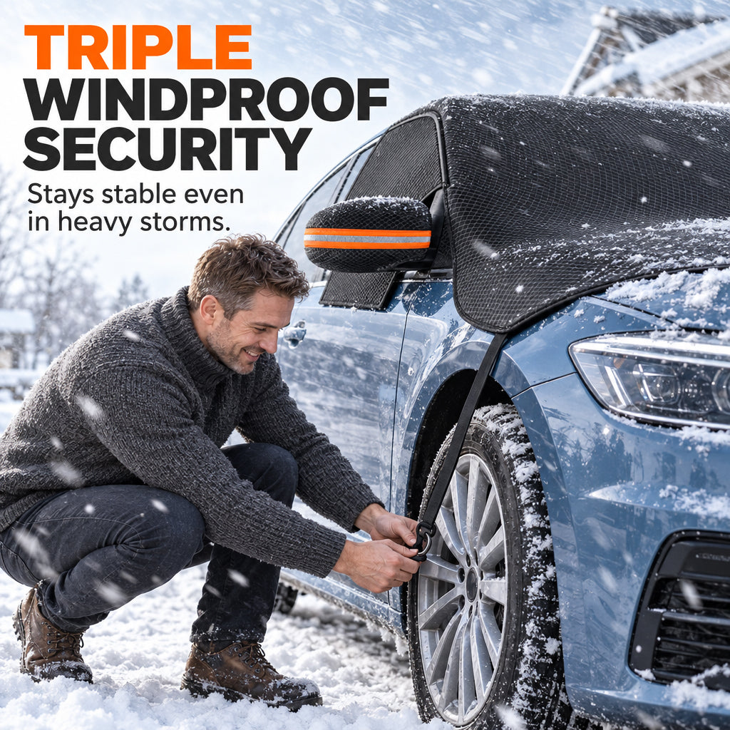 ❄️  Careluxpro Oxford Windshield & Mirror Cover – Magnetic Edges & Secure Straps for Snow, Frost & Sun Protection 🚗☀️