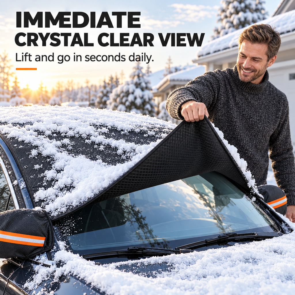 ❄️  Careluxpro Oxford Windshield & Mirror Cover – Magnetic Edges & Secure Straps for Snow, Frost & Sun Protection 🚗☀️