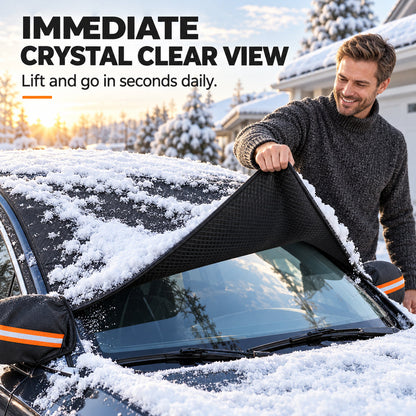 ❄️  Careluxpro Oxford Windshield & Mirror Cover – Magnetic Edges & Secure Straps for Snow, Frost & Sun Protection 🚗☀️