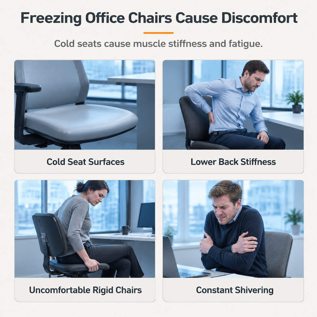 Winter Plush Heated Seat Cushion with Backrest - 2