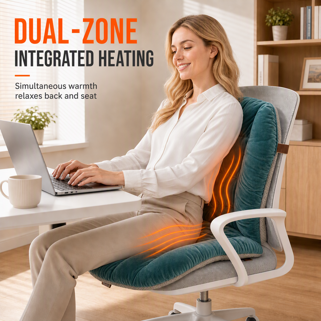 Winter Plush Heated Seat Cushion with Backrest - 3