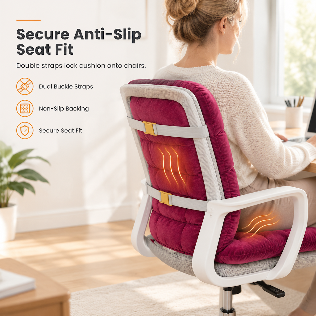 Winter Plush Heated Seat Cushion with Backrest - 6