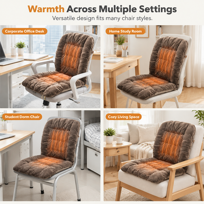 Winter Plush Heated Seat Cushion with Backrest - 7