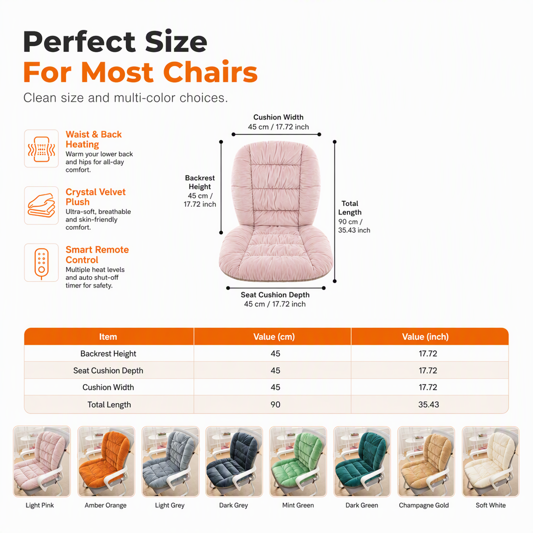 Winter Plush Heated Seat Cushion with Backrest - 8