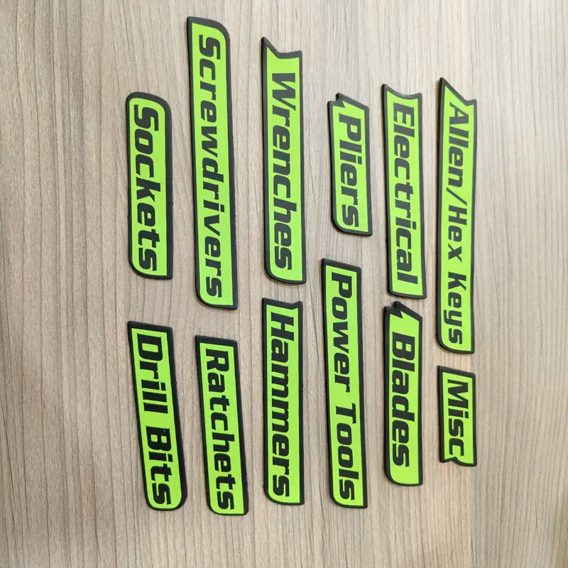 🔧 Magnetic Toolbox Drawer Labels