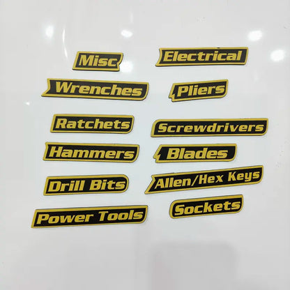 🔧 Magnetic Toolbox Drawer Labels