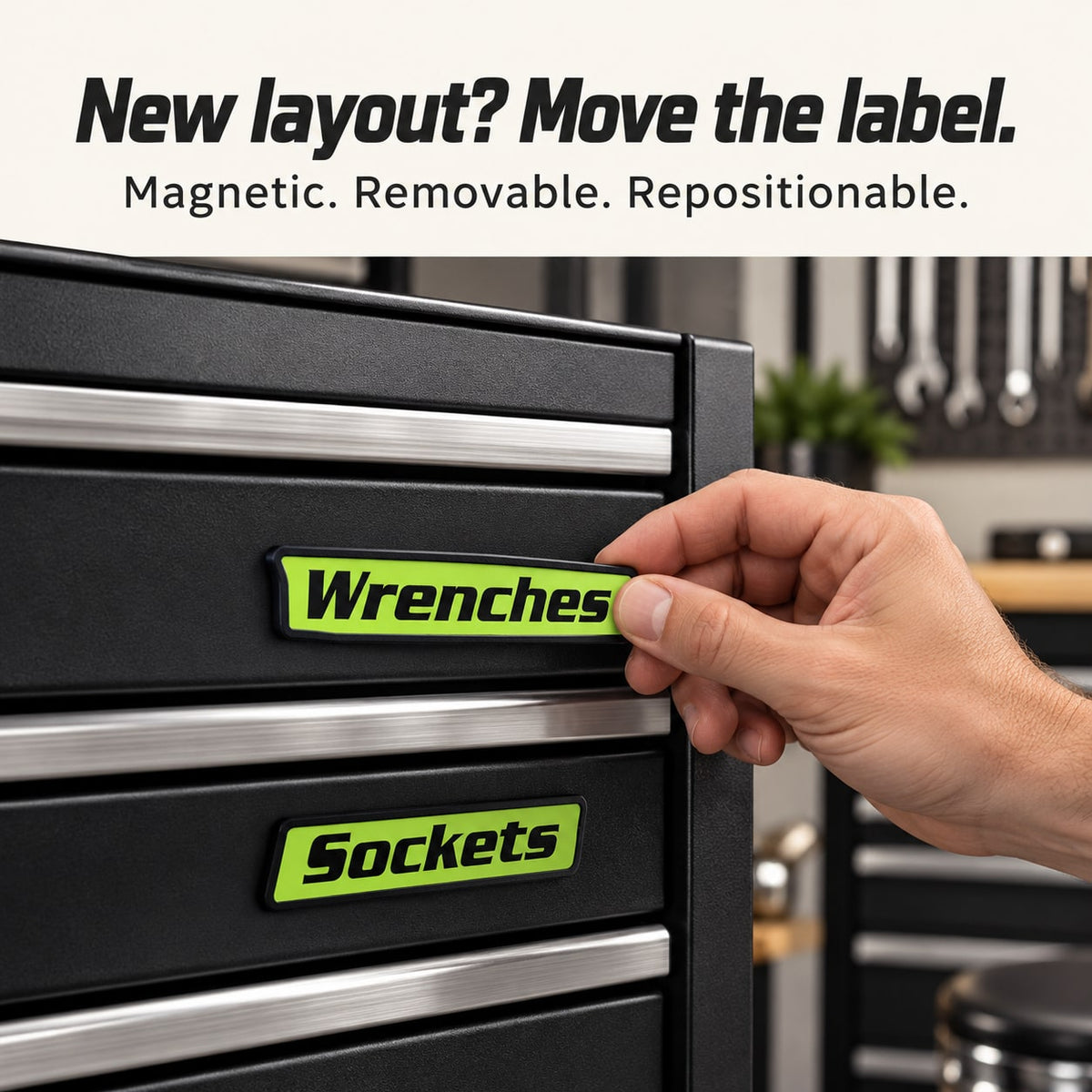 🔧 Magnetic Toolbox Drawer Labels
