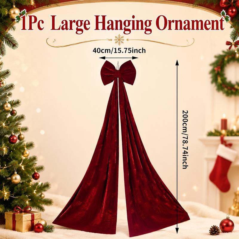 🎀🎄 6.5ft Giant Burgundy Velvet Christmas Bow – Festive Décor for Trees, Windows & Walls ✨✨