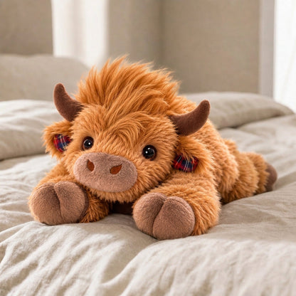 Highland Cow Weighted Stuffed Animal with Microwavable Heating Pad