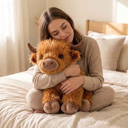 Highland Cow Weighted Stuffed Animal with Microwavable Heating Pad