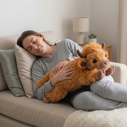 Highland Cow Weighted Stuffed Animal with Microwavable Heating Pad